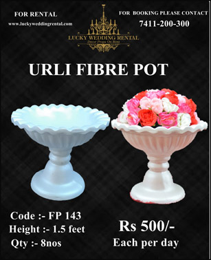 Lucky Wedding Rental fiberpots decoration